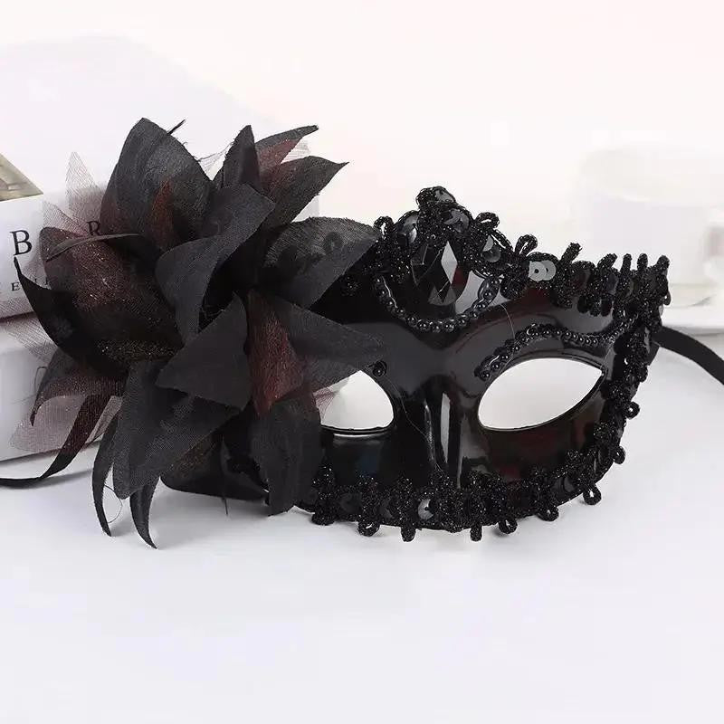 2026 Halloween Lace Half Face Mask Lily Flower Sexy Princess Cosplay Mask Party Dress Up Wearing Accessories