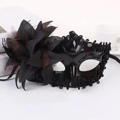 2026 Halloween Lace Half Face Mask Lily Flower Sexy Princess Cosplay Mask Party Dress Up Wearing Accessories
