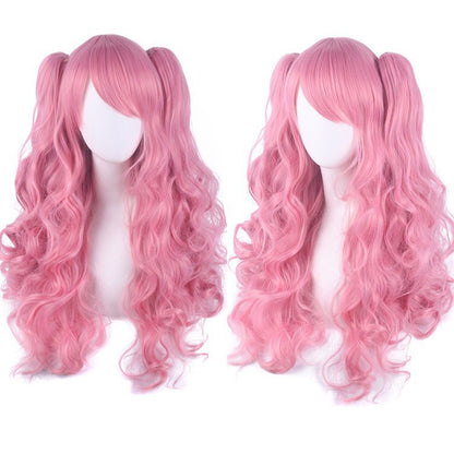 Cosplay Anime Wig Lolita Cute Lolita Double Ponytail Long Curled Hair Fake Hair Synthetic fiber wig