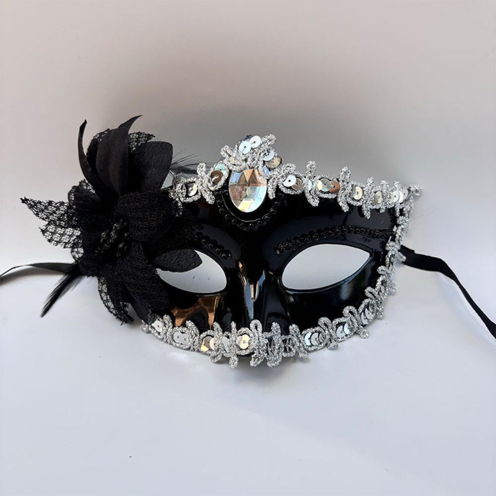 Halloween Mask Masquerade Princess Half Face Lace Plus Flower Children Adult Eye Mask Female Party Performance Props