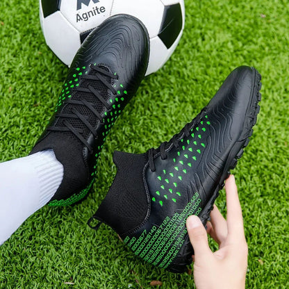 High-top Society Soccer Shoes Football Boots Men Ultra-light Kids Boy Turf Futsal Cleats Children's  Sports Training Footwear