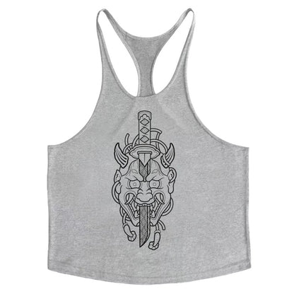 Mens Bodybuilding Fitness Tank Top, Versatile Use Breathable Cotton Singlets Sleeveless Shirt for Gym & Outdoor Activities