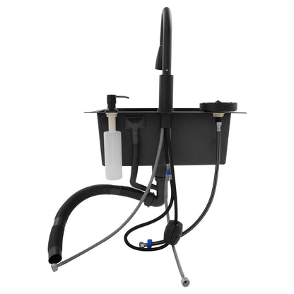 Kitchen Sink with Pull-Out Faucet and Soap Dispenser Multi-functional for Kitchens, Restaurants, Cafes, Bars, Hotels, etc