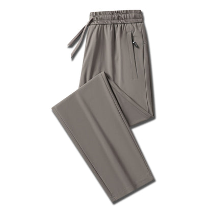 Summer Cool Pants Casual Male Trousers Ice Silk Men's Pants 2025 New Thin  Outdoor Elastic Breathable Straight Leg Sweatpants