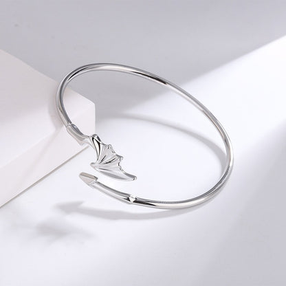 Pulseira Bracelete de Prata Esterlina 925 Pena Flor Dourada Vintage Punk Para Mulheres Homens Joias da Moda Presente Dropship Atacado