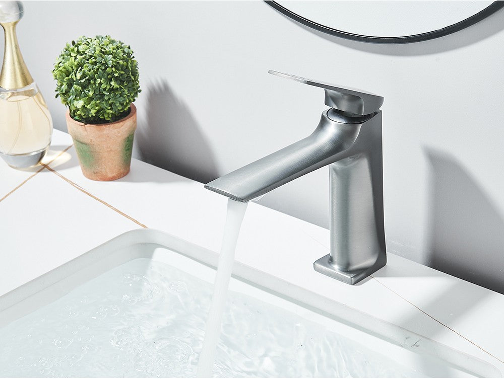 Black Bathroom Faucet Deck Mounted Bathroom Sink Mixer Tap Single Lever Basin Sink Mixer Faucets Chrome/White/Grey/Brushed Gold