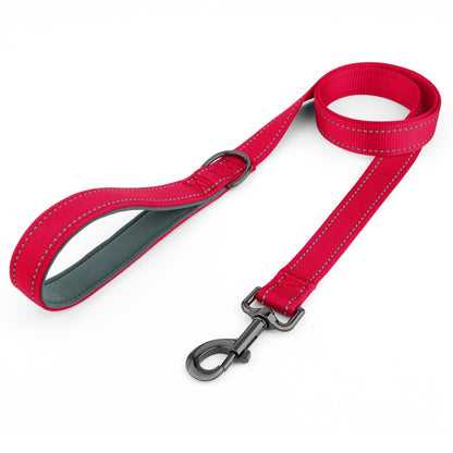 Coleira de cachorro Laeds Leashes, coleira de cachorro de nylon de seda reflexiva para cães grandes, médios e pequenos passearem, corda engrossada para passear com animais de estimação