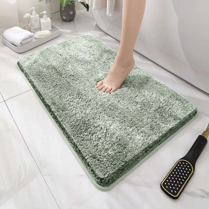 Tapete de chão de banheiro arredondado e espesso, tapete absorvente para banheira, material de pelúcia, tapete antiderrapante para os pés, capacho de entrada, banheiro