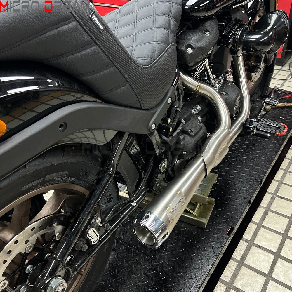 For Harley Softail Low Rider ST FXLRST 117 2025-26 Full Complete Exhaust System Swept-up Muffler Motorcycle Exhaust Pipes 2-In-1