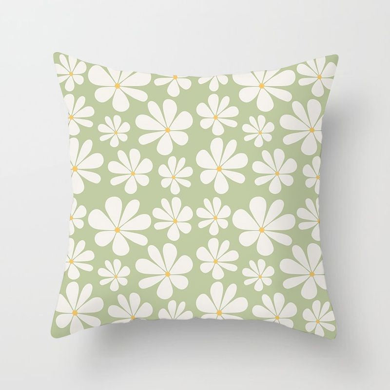 Sweet Mint Green Print Cushion Covers Fresh Art Pattern Geometric Pillowcase Fashion 45*45cm Decorative Throw Pillows Case