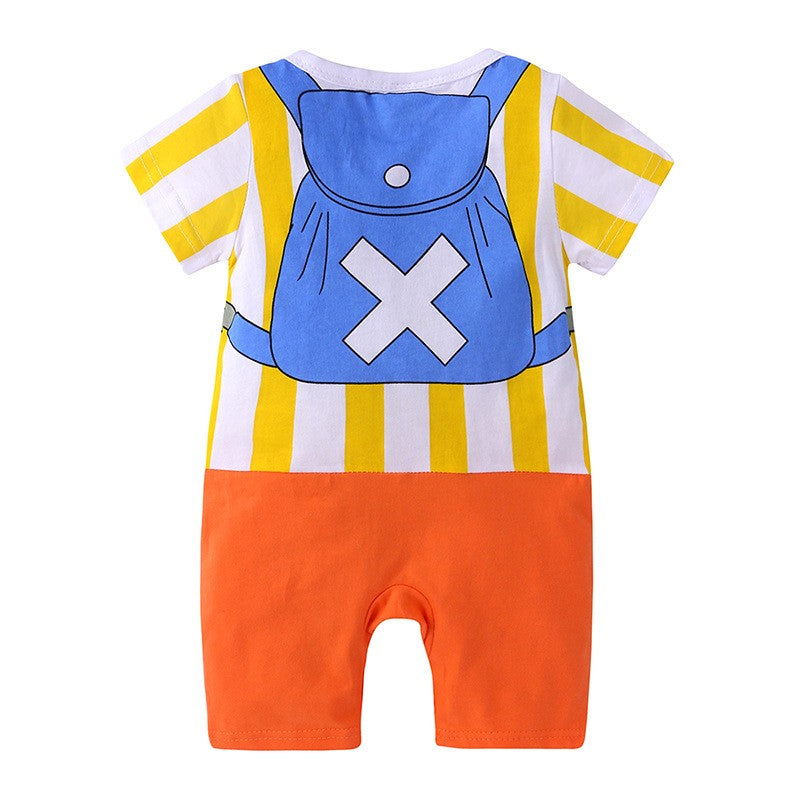 0-2 Years Old Children's Cartoon One-piece Baby Role Play Short-sleeved Romper Kids Cotton Clothes Baby Girl and Boy Clothes