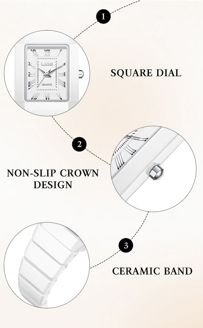 LIGE Classic Elegant Woman Watch Fashion Luxury Ceramic Strap Waterproof Casual Simple Dress Quartz Women's Watches Wristwatches