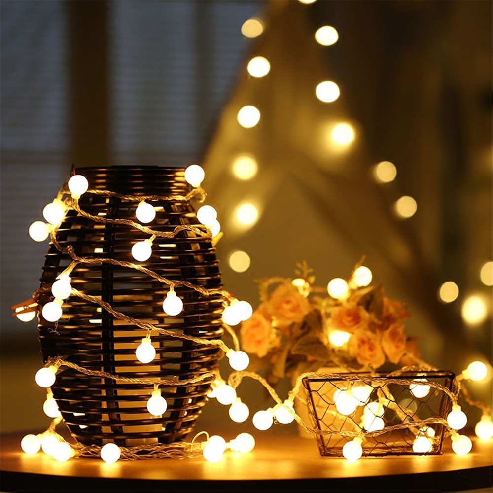 5M 10M 20M 30M 50M Cherry Balls LED Fairy String Lights  220V 110V Operated Wedding Christmas Outdoor Room Garland Decoration