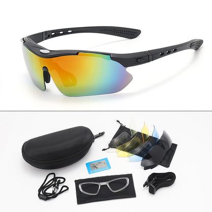 New 5 Lens Set Polarized Tactical Goggles Men Outdoor Sports Windproof Dustproof Climbing Glasses Safety Protective Glasses
