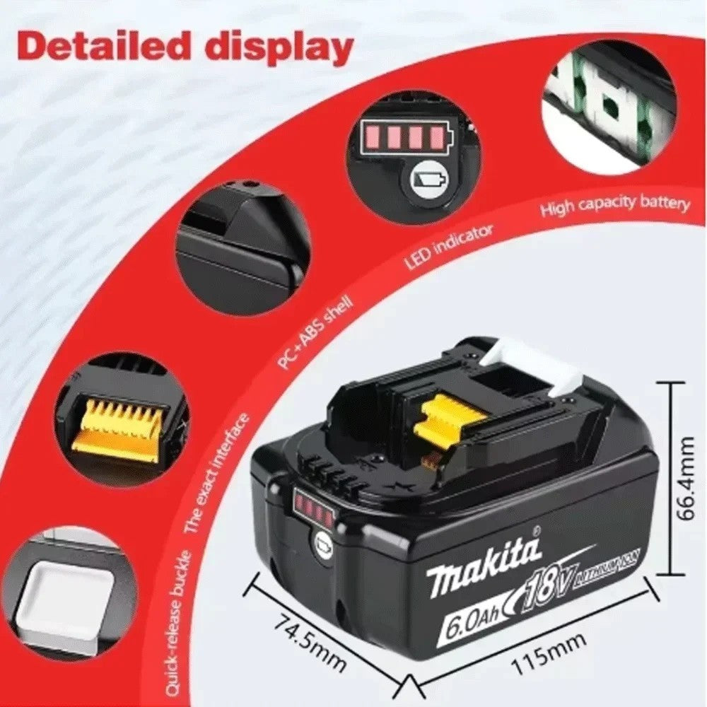 Bateria Original Genuína Makita 6Ah 6000mAh 18V Makita BL1860 BL1850B BL1850 BL1840 BL1830B bateria de lítio recarregável makita