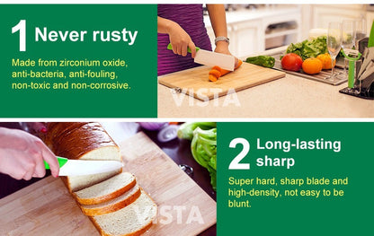 Conjunto de Facas de Cerâmica para Cozinha Profissional Faca de Cerâmica 3 4 5 6 Polegadas Faca de Descascar Frutas à Prova de Ferrugem para Fatiar Cortar Legumes