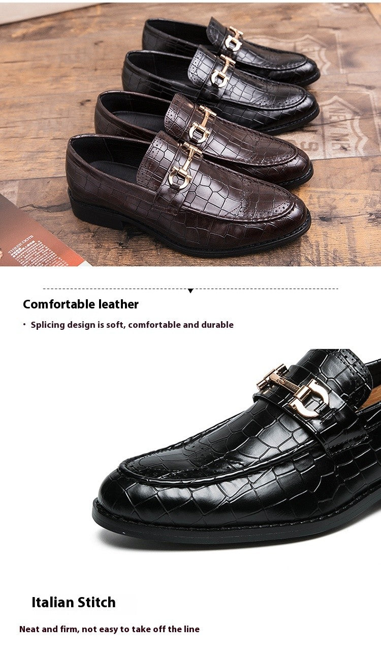 Autumn Brock leather men's head layer cowhide British Korean version breathable business dress casual wedding leather shoes