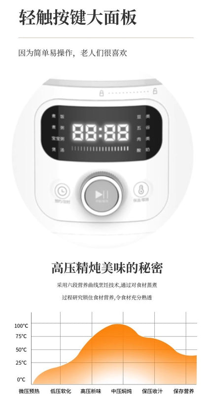 Panela de Pressão Elétrica 110V/220V Multifunções para Uso Doméstico, Exportação para EUA, Japão, Canadá FB