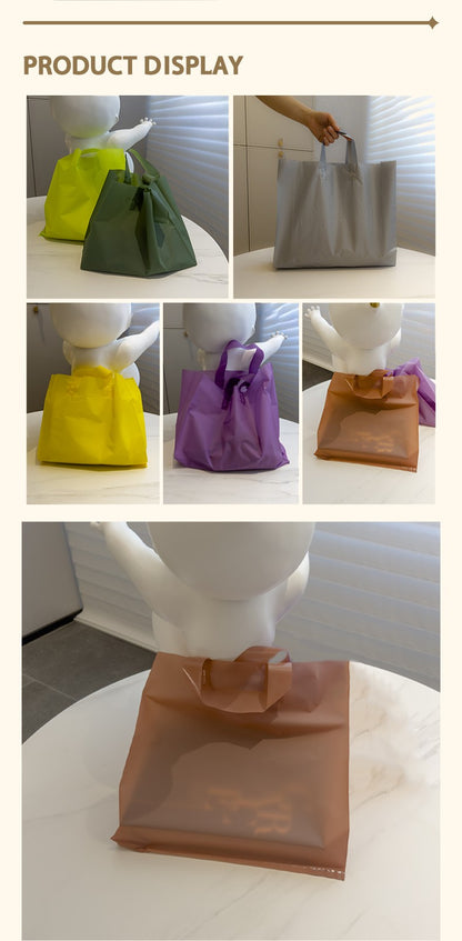 50pcs frosted tote bags cosmetics store gift bags printed logo simple fashion packaging bags plastic bags custom wholesale