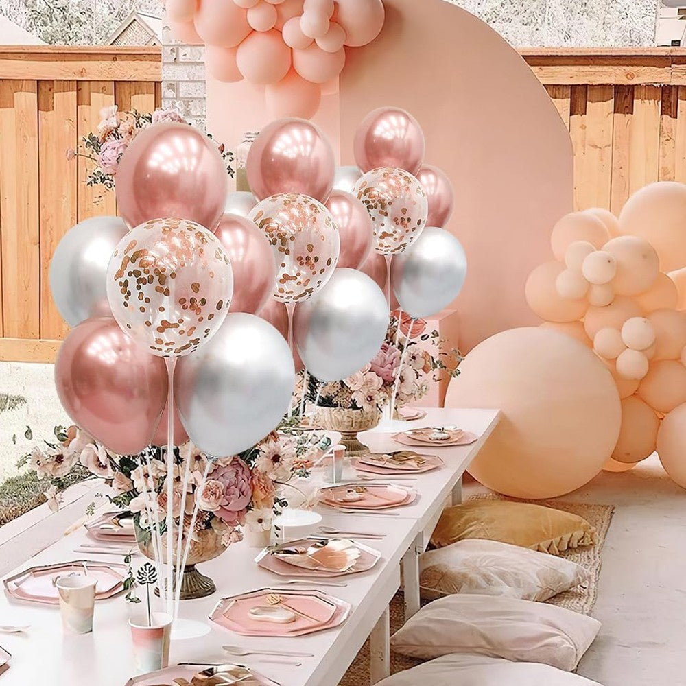 Runto 2 sets Balloon Stand with Base, Balloon Column Stand for Wedding Christmas New Year Birthday Graduation Party Decor