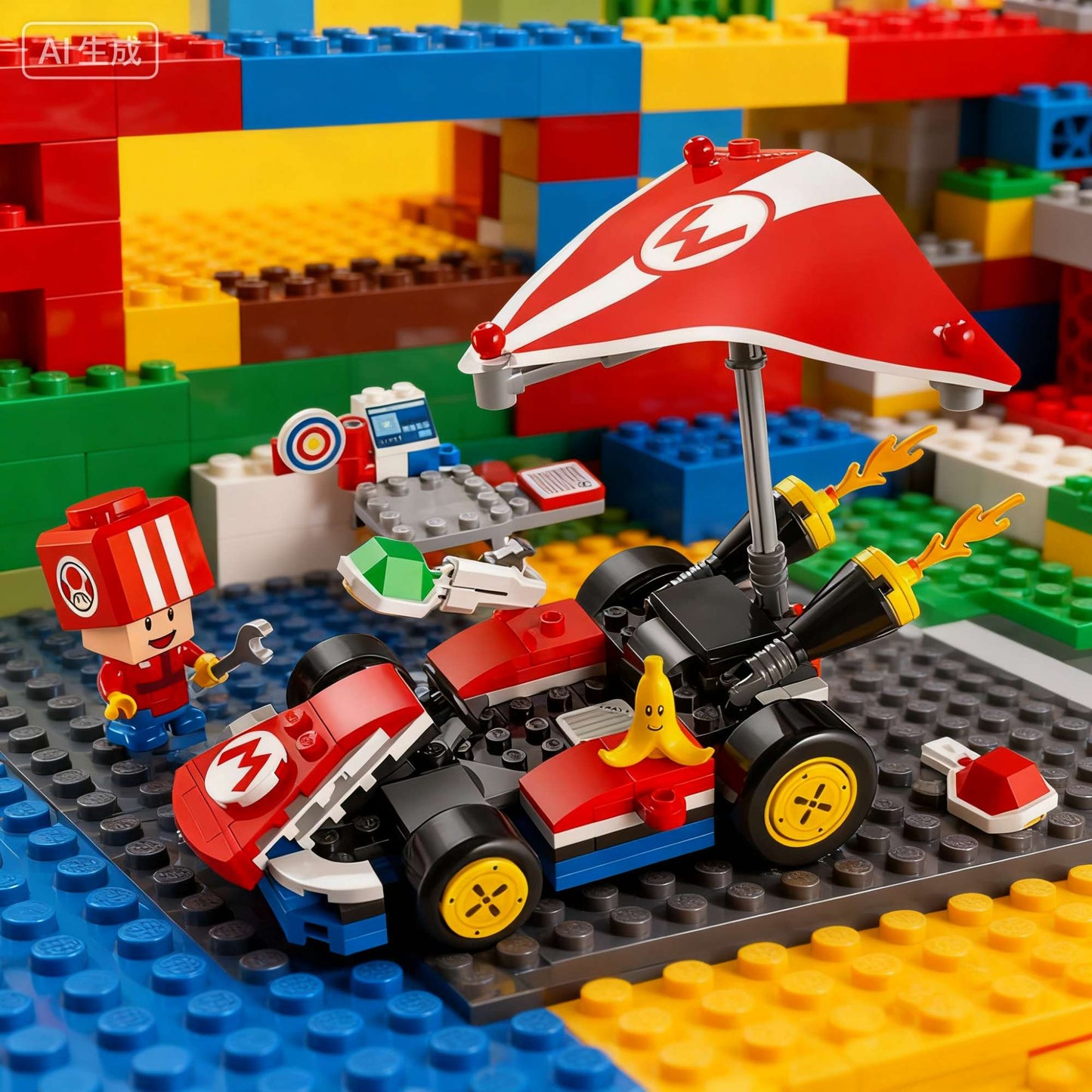 LEGO Blocos de Construção Série Super Mario 72032 Kart Padrão Quebra-cabeça Infantil Blocos de Construção Brinquedo de Presente