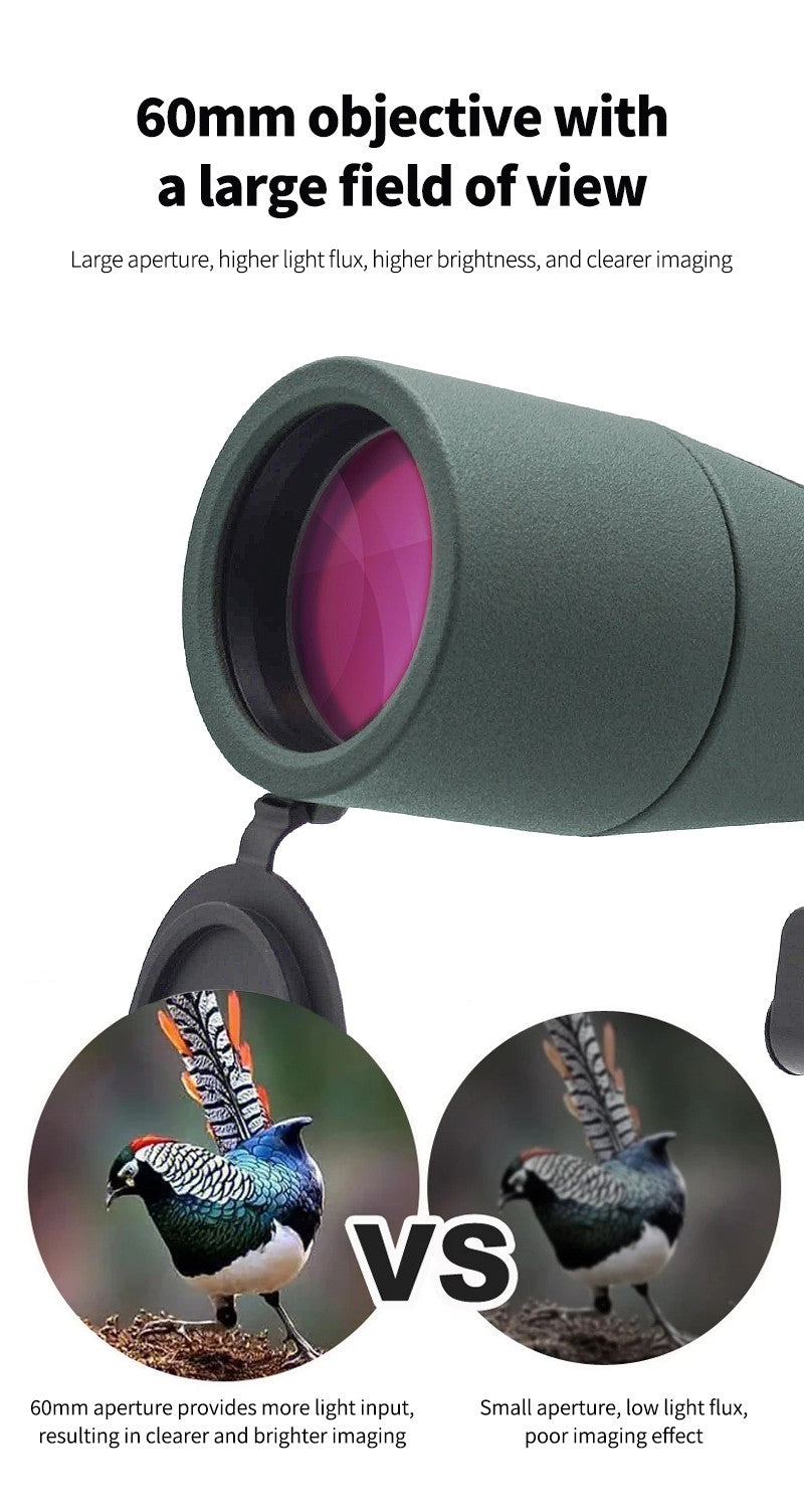 Luneta Terrestre com Zoom 25-75x60 Lente ED Poderoso Monocular Prisma Bak4 para Acampamento ao Ar Livre Observação de Pássaros Tiro Esportivo