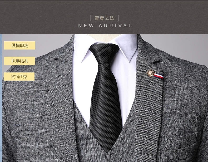 Traje De Hombre Elegante (Blazer+Vest+Pants) Men's Fashion Business Casual Slim Fit Wedding Business Suit Elegant Man Suit 6XL