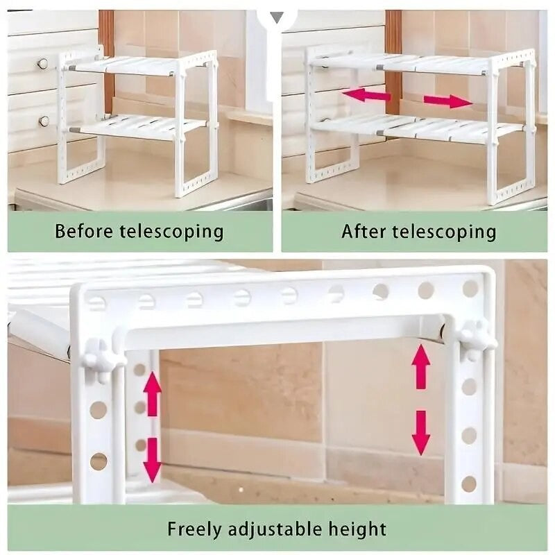 Cabinet Organizer Shelves, Stackable Kitchen Counter Shelves, Cabinet Organizer And Storage, Pantry Organizer