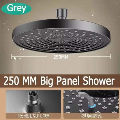 Novo Chuveiro de Teto Pressurizado de 25CM, Chuveiro de Teto de Grande Fluxo Supercharge ABS Grosso de Alta Pressão Tipo Chuva