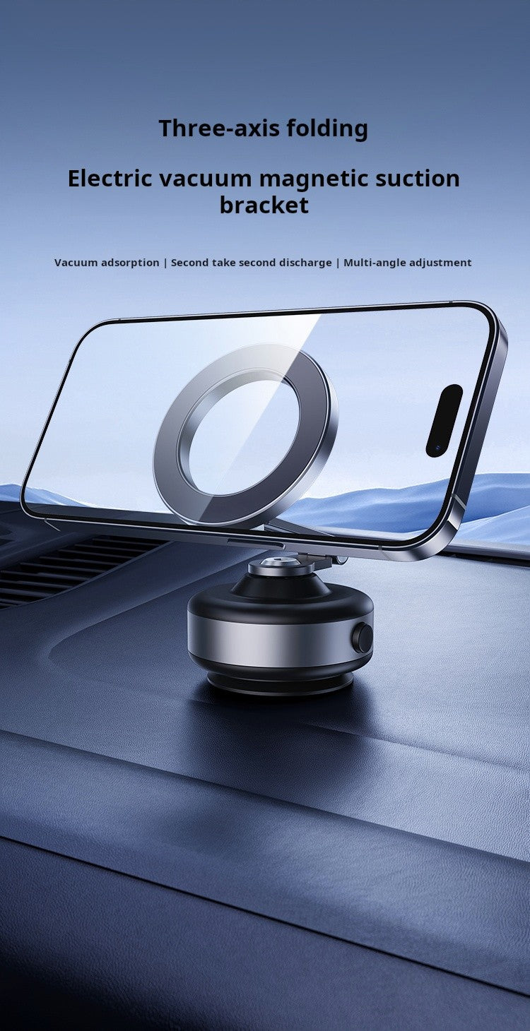 Suporte Veicular Magnético com Adsorção a Vácuo para Celular Dobrável Rotação 360 Graus Liga de Alumínio Adequado para Smartphones