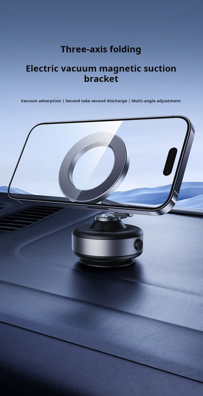 Suporte Veicular Magnético com Adsorção a Vácuo para Celular Dobrável Rotação 360 Graus Liga de Alumínio Adequado para Smartphones