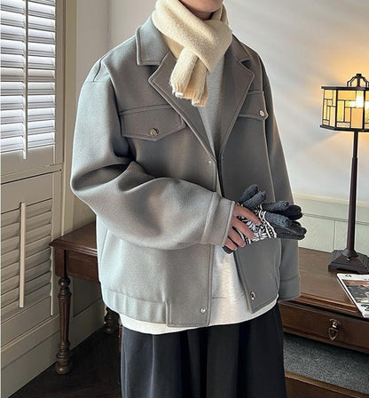 Men's Plus Size Winter Coat 3XL 5XL 300lbs Heavy Thick Wool Blend Trench Coat Vintage British Style Casual Pilot Jacket