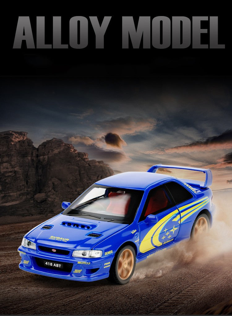 JDM 1/32 Subaru Impreza WRX STI Rally Supercar Diecast Model Alloy Metal Car Children's Toy Car Miniature Mini GT Holiday Gifts