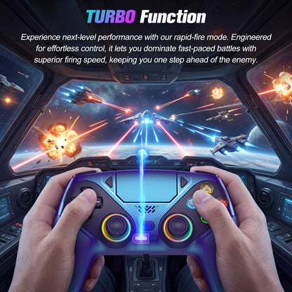 Controller For Playstation5 PS5/PS5 Pro/Slim/PC,RGB Wireless Gamepad Hall Effect Trigger Marco/Turbo Anti-Drift Game Joystick