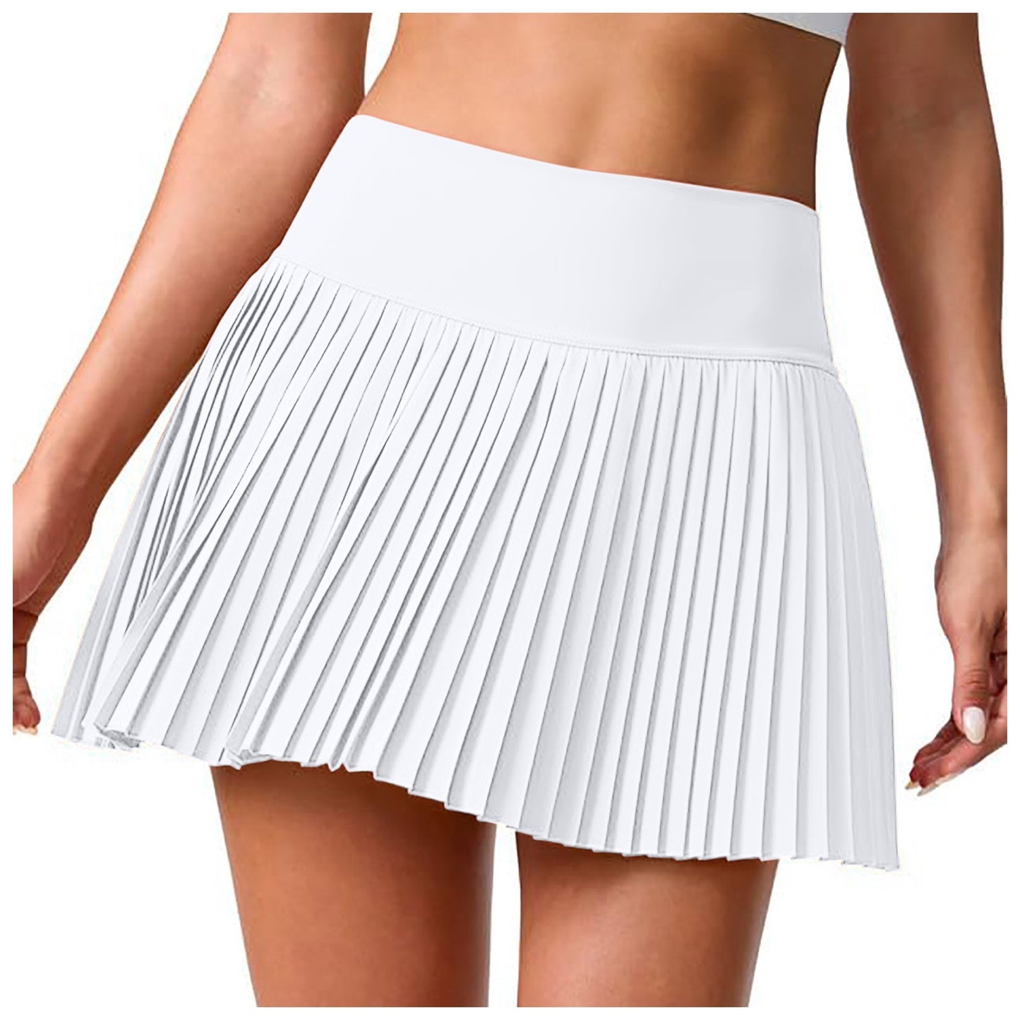 Dance Fitness Short Skirts Women'S Double Layered Pleats Tennis Skirts For Women High Waisted Skirt With Women Clothing ???