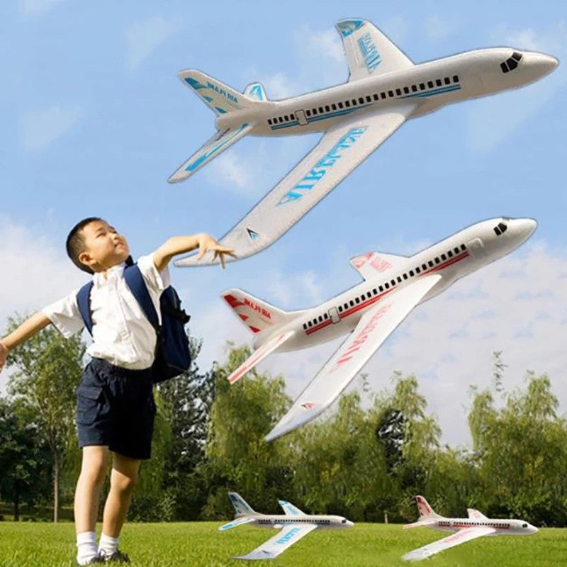 Avião de espuma grande de 36cm x 48cm, planador de avião de arremesso manual, aviões de bolha EPP inerciais, brinquedos de lançamento ao ar livre para crianças e meninos de presente