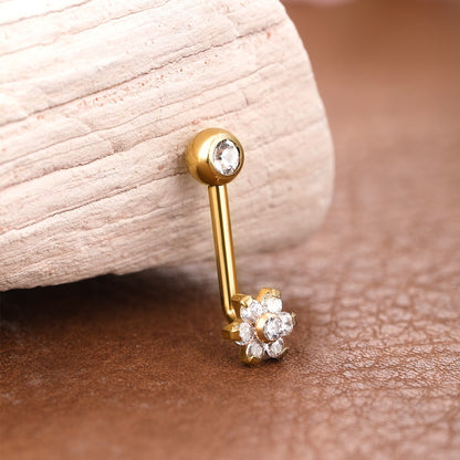 1PC Titânio Christina Vertical Hood Piercings Anéis de Lábio Flor Opala Sexy Piercings de Lábio Joias de Piercing de Sobrancelha VCH