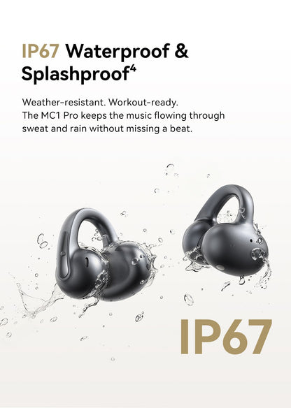 Fones de ouvido sem fio Baseus MC1 Pro Ear Clip Bluetooth 6.0 Hi-Res Ultra Open Earbuds Tipo brinco 4 microfones ENC fones de ouvido com clipe