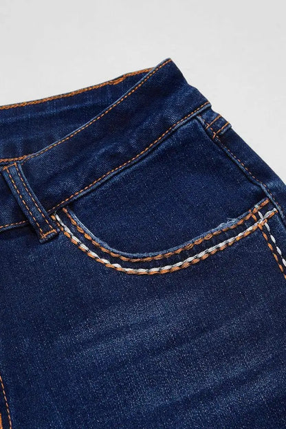 Stylish Cowgirl Boo-Cut Denim Jean Exquisite Embroidery Stretch & Comfortable Ladies Country Outfit Western Women Trousers T02