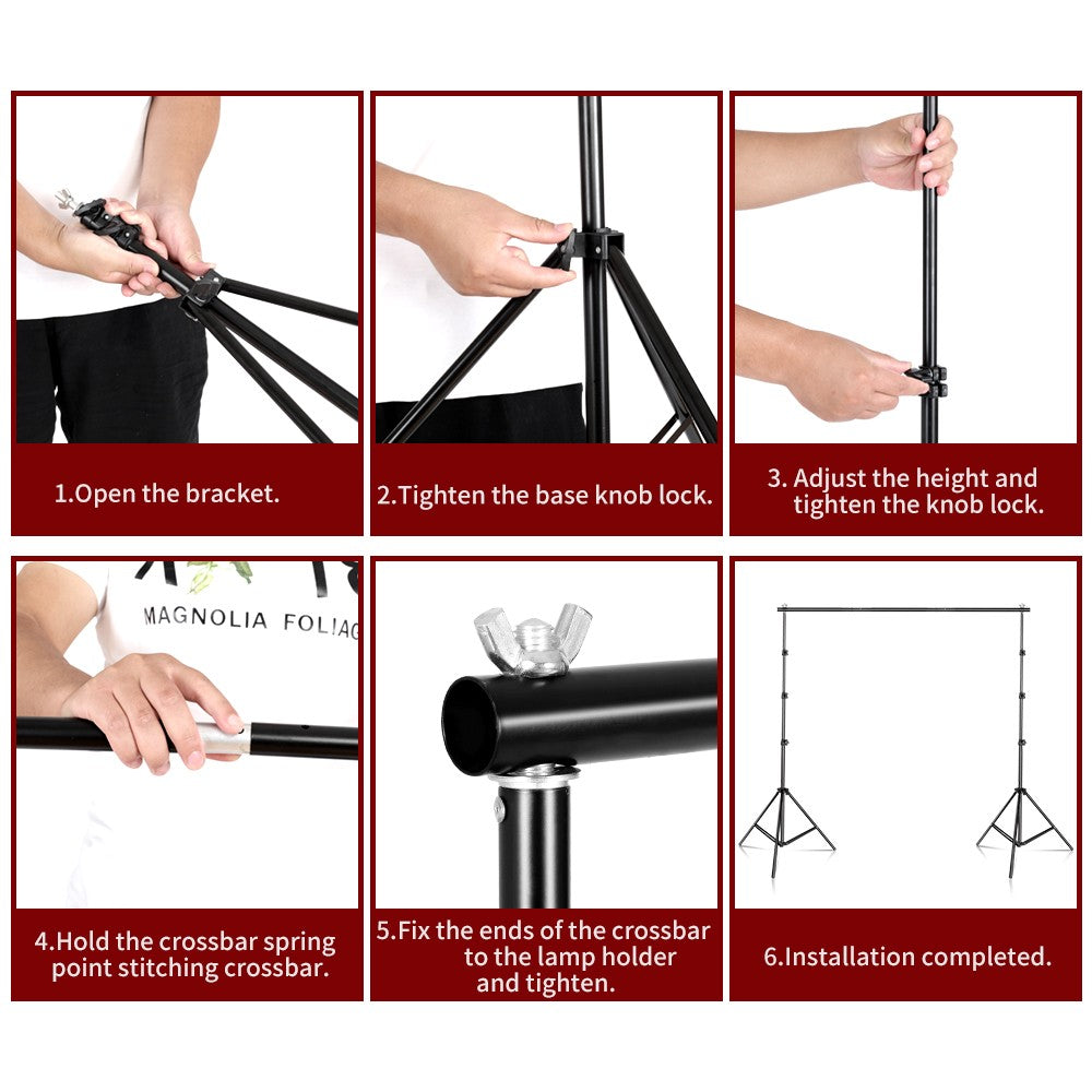 Photography Backdrop Stand Photo Studio Background Backdrops Chromakey Green Screen Support System Frame Carry Bag Light Kits