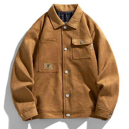 Leather Jacket Men Suede Coats Pocket Windbreaker Oversized 6XL 7XL 8XL Plus Size Street Moto Autumn Brand Waterproof Softshell