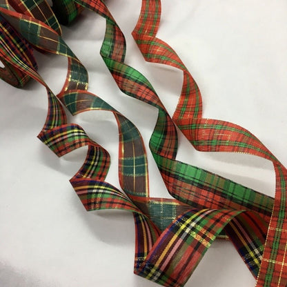 Gingham Ribbon Scottish Fabrics 10Y 2.5cm For Handmade DIY Craft Gift Floral Packing  Wedding Christmas Wreath Deco