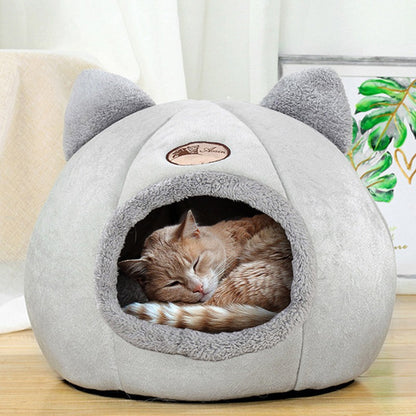 Linda Cama para Gatos e Cães, Ninho de Sono Profundo para Pets, Tenda Macia e Confortável Semi-fechada para Gatos, Casinha de Cachorro, Suprimentos para Pets de Outono/Inverno