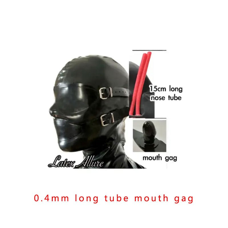 Latex Catsuit Sexy Fetish Hoods 100% Natural Latex Materials  with Back Zip Adults Latex Mask Unisex Handmade Head