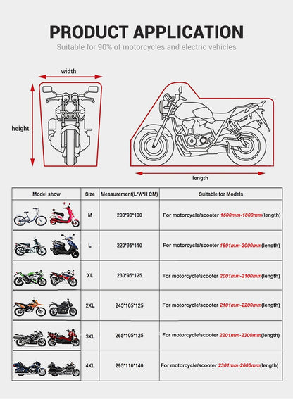 Capa de Moto Oxford Grossa, Impermeável, Universal, Proteção Externa, Poeira, Chuva, Moto, Protetor Solar, À Prova de Poeira, Proteção UV