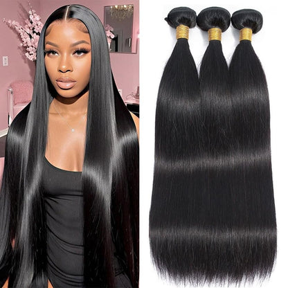 30 32 Polegadas Lisos 16A Cachos 1 3 4 Pacotes Cabelo 100% Humano Cabelo Brasileiro Tecer Extensões de Cabelo Virgem Cabelo Cru