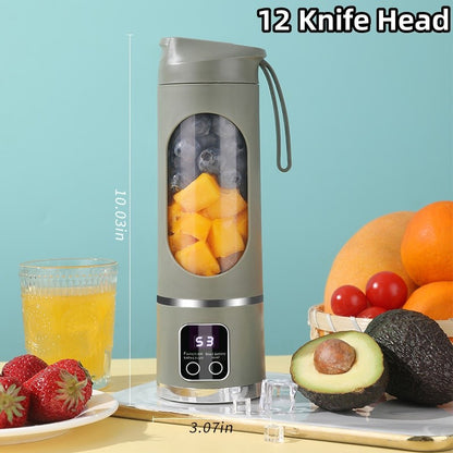 2025 Novo Carregamento Doméstico MINI Triturador de Gelo Elétrico Potente Motor 450ML Grande Capacidade Copo de Suco com Display Digital
