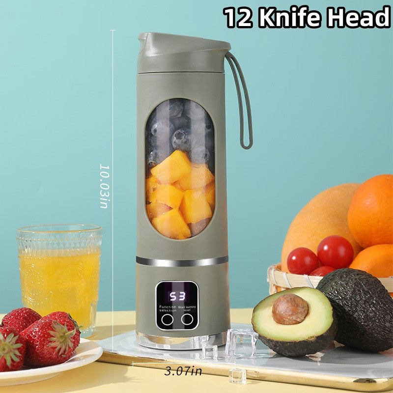 2025 Novo Carregamento Doméstico MINI Triturador de Gelo Elétrico Potente Motor 450ML Grande Capacidade Copo de Suco com Display Digital