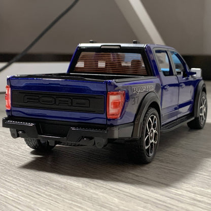 1:20 Ford Raptor F150 Picape Caminhão Brinquedo Carro Modelo Liga Fundido Portas Abrindo Puxar para Trás Som Luz Modelo de Escala Carro Brinquedos para Meninos