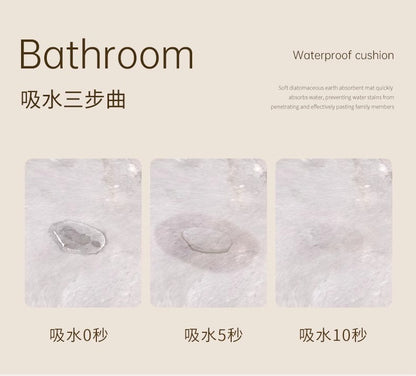 Diatomaceous Earth Bath Mat Bathroom Absorbent Foot Mats Non-Slip Shower Pad Toilet Carpet Quick Dry Entrance Doormat Washable